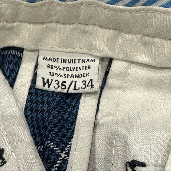 FootJoy Blue Houndstooth Flat Front Golf Pants - Picture 6 of 8